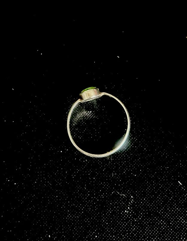 925 Silber Vintage Ring mit Smaragd? Jadeit? Handarbeit Unikat Schmuckstück - Bild 2 von 4