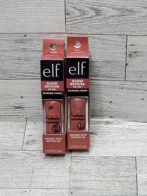 e.l.f. Glow Reviver Lip Oil, Glimmer Finish, Princess Cut, Lot of 2
