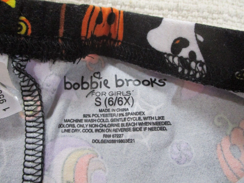 Halloween Girls Leggings Small 6 Black Pumpkin Ghost Polyester Bobby Brooks New - Picture 5 of 10