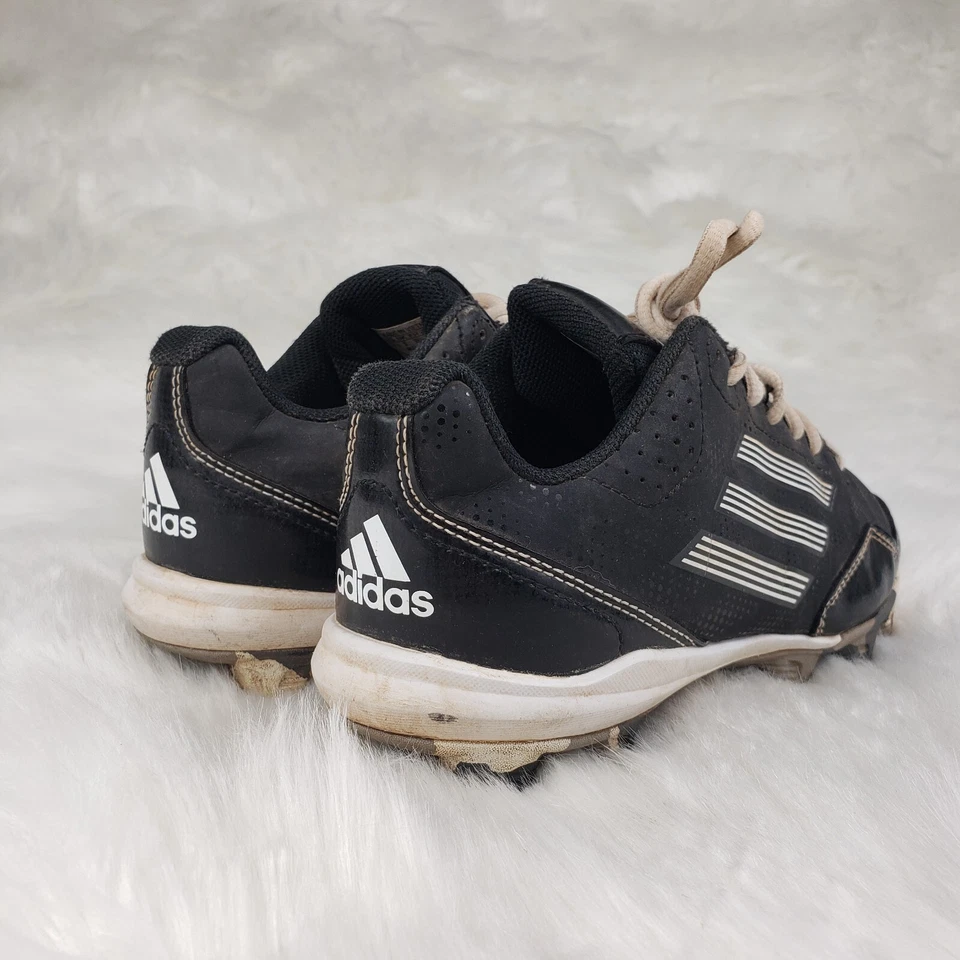 ADIDAS D73935 Black Baseball Little League Cleats Youth Size US 3.5 - Image 3 of 4