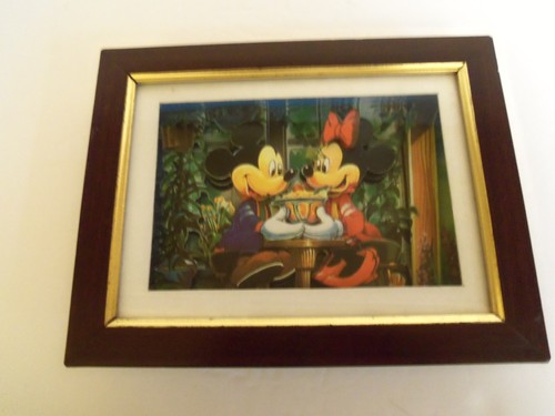 Disney's Shadow Box Mickey & Minnie Mouse Share Eisbecher Fotorahmen Vintage - Bild 2 von 4