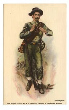 Infantryman Confederate Civil War Military Uniform Art Postcard