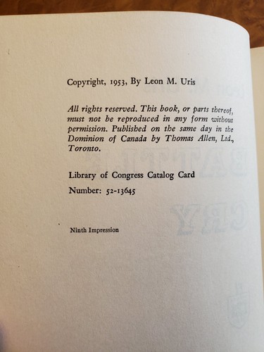 BATTLE CRY A Novel by LEON URIS 1953 HARDCOVER w/ DJ 1ST Edition WWII USMC VG - Picture 6 of 6