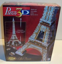 New Sealed 2005 MB WREBBIT Hasbro 3D EIFFEL TOWER 300 Pc Jigsaw Puzzle 49737