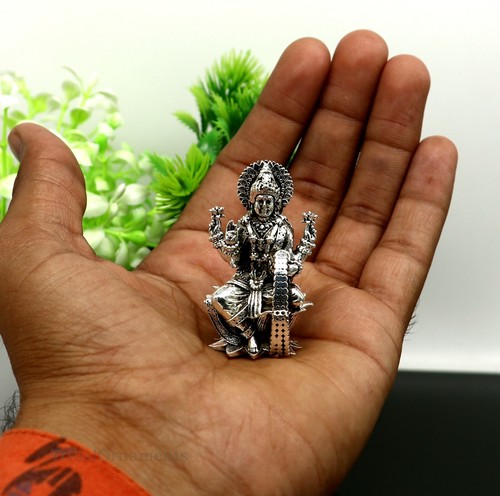925 sterling silver Hindu goddess Laxmi statues figurine sculpture puja art26 - Picture 2 of 12