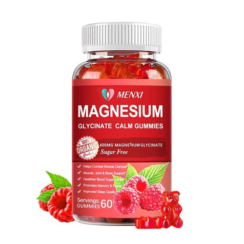 Magnesium Glycinate Gummies 400mg Improve Sleep Promotes Cognition & Focus 60pcs - Picture 9 of 14