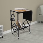 2 Tier Media Mobile Shelf DVD Tower Rack Game CD Display Organizer Stand Holder