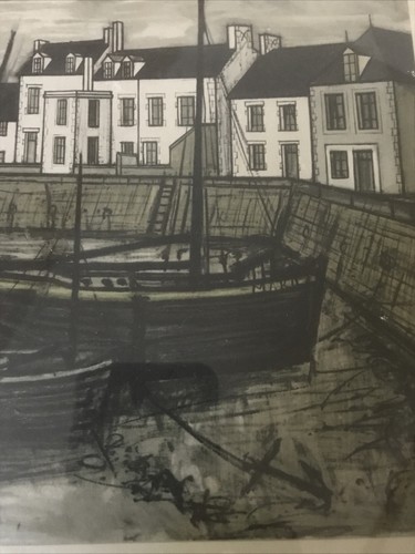1955 - Bernard Buffet - Boote - Häuser - Fluss - Kanal - signiert - Kunst - Druck - Bild 9 von 10