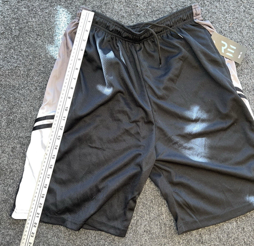 Real Essentials Athletic Shorts Mens XL Black Grey Drawstring Activewear NWT - Bild 5 von 5