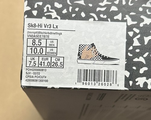 VAULT x VANS Sk8-Hi Vr3 Lx Imran Potato Black Checkerboard Tru White Mens 8.5 - Picture 6 of 6