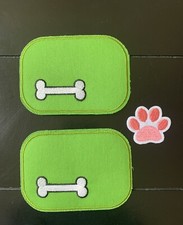 Lot 3 Iron-On Patches Dog Bones Dog Paw Pets Animals Dogs
