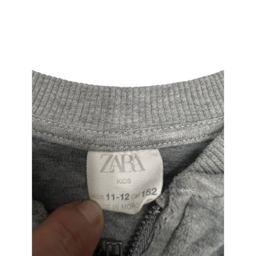 Zara Girls Velour Zip Sweatshirt Jacket Size 11 - 12 "Always Cute" Print Jogger - Picture 3 of 6