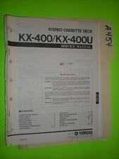 Yamaha kx-400 u service manual original repair book stereo cassette deck player