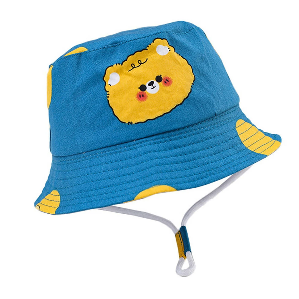 Sombrero para el sol cubo dibujos animados bebé niño pequeño verano niños niñas niños playa jugar gorras 1-3 años Foto 4 de 4