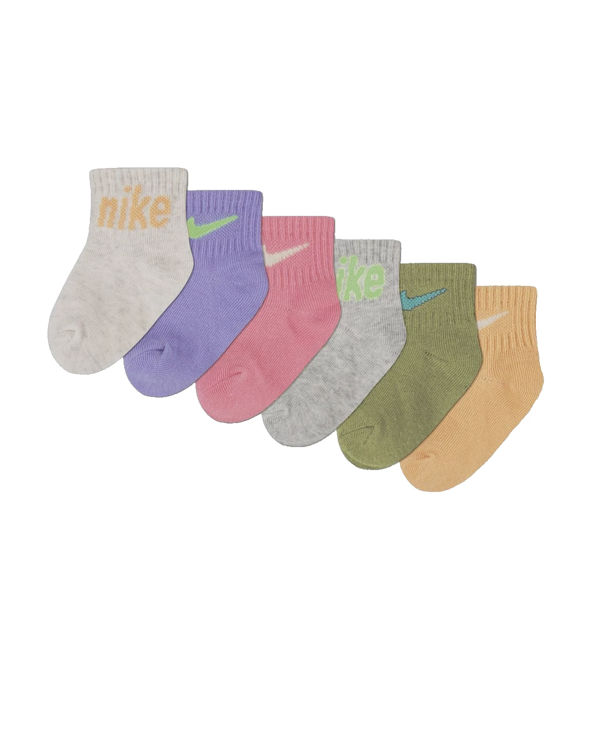 NIKE Baby Girl 6-Pair Multicolor Ankle Cushion Swoosh Logo Socks 12-24 Months
Opens in a new window