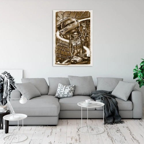 Ayrton Senna F1 Racing Legend Sepia Canvas Print Large Picture Wall Art - Picture 2 of 5