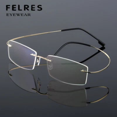 Randlose photochrome Presbyopie Brille Herren Quadratisch Mode Sonnenbrille Leser - Bild 1 von 4