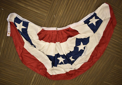 Patriotic American Flag Bunting Pleated Porch Decor Red/White/Blue Stars/Stripes