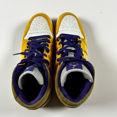 Nike Air Jordan 1 Lakers Size 12 Men Purple Yellow Nike Air  display picture 1