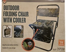Outdoor Folding (Camping/Hiking) Chair with Insulated Cooler - Multi-Color