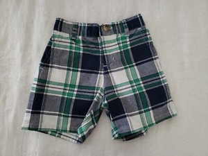 Janie And Jack Blue Plaid Shorts 12-18 M EUC