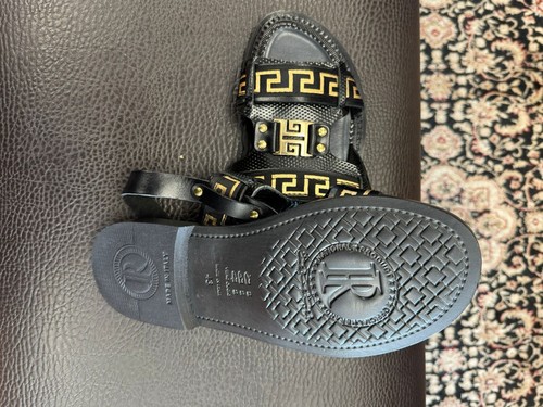 Italian Men Leather Sandals black color size 43 - 第 10/13 張圖片