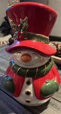 RARE Christopher Radko Shiny Brite Snowie Sweet Swirl Cookie Jar
