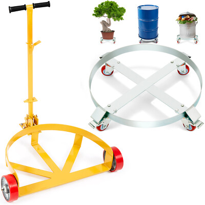 #ad VEVOR 55 Gal Drum Dolly Heavy Duty Barrel Cart 1000 2000lbs with Swivel Casters $34.99