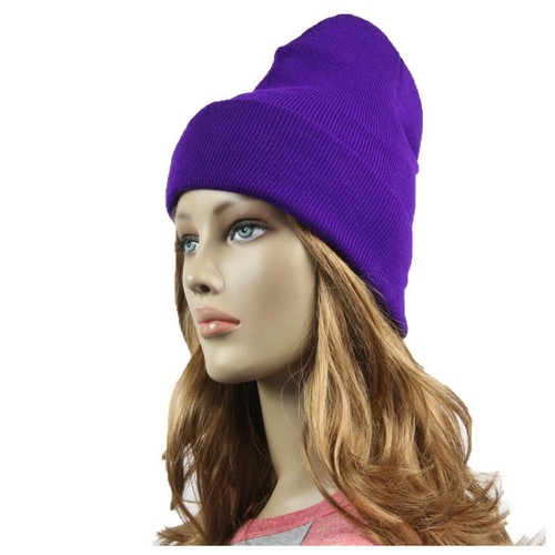 Men Women Plain Beanie Cap Winter Cuff Ski Slouchy Hiking Gym Camping Snow Hat - Picture 21 of 51