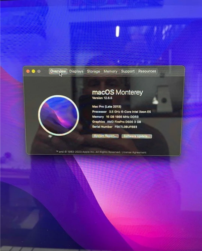 Mac Pro 3.5 Ghz Quad-core Xeon E5 16GB RAM 250GB SSD Late 2013 - Afbeelding 15 van 15