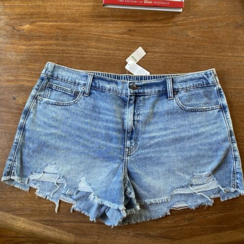 Aerie Daydream Denim Shorts XL Jean Cut-Off Elastic Daisy Dukes Frayed Soft NEW