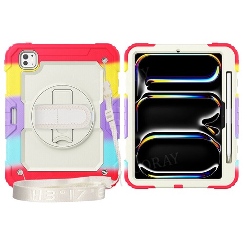 Für iPad 5/6/7/8/9/10 Gen Air 4 5 6 Pro 11 13 Hybrid Outdoor Tasche Gurt Hülle - Bild 181 von 225