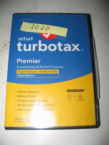 TURBO TAX Fed & State --PREMIER 2020 - Investments & Rentals- with Install CODE - 第 1/4 張圖片