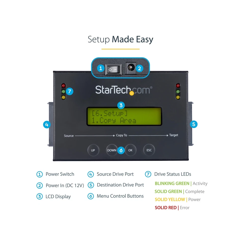 StarTech.com 1:1 Standalone Hard Drive Duplicator with Disk Image Manager For... - Image 4 of 4