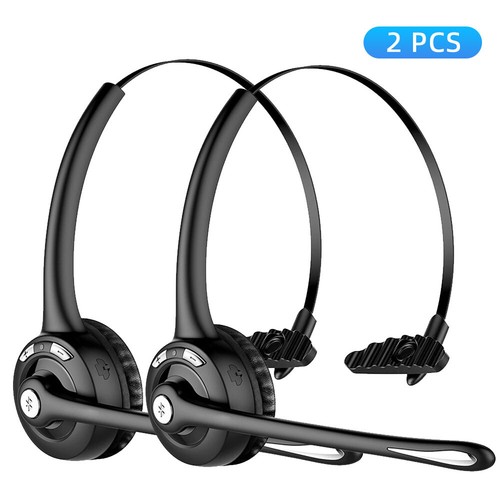 2x Pro Trucker Bluetooth Headset Cell Phone with Mic Office Skype Headphones - Picture 14 of 14