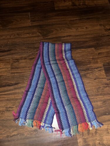 Vintage Wool Scarf HAND - WOVEN Made in Finland Ta