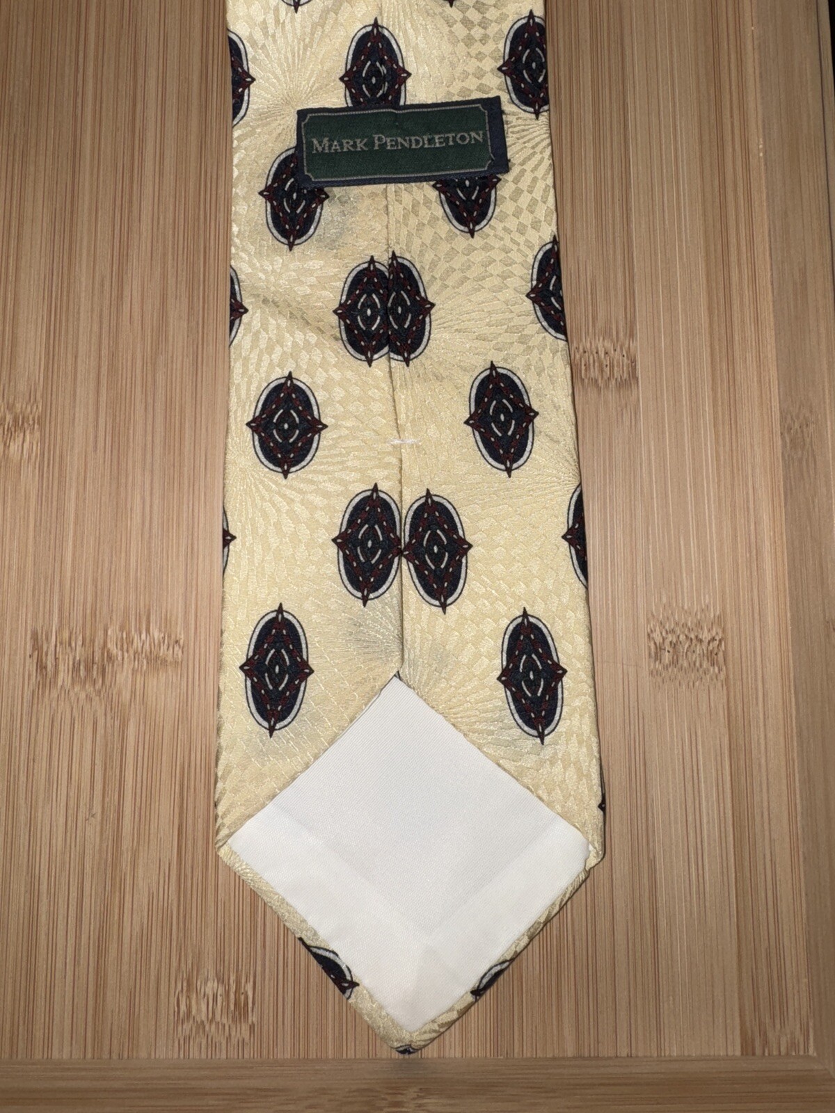 Mark Pendleton Beige Multicolor Geometric Silk Ti… - image 2