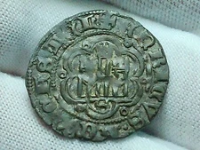 Very Detailed 1390-1406 Spanish Castile & Lion Hammered Blanca - Seville