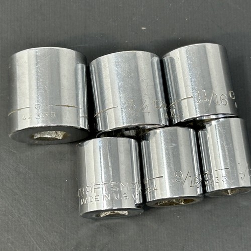 Craftsman -G- 3/8in. Drive 12 Point Standard Sockets - 6 Pieces 13/16-1/2”- USA - Picture 5 of 5
