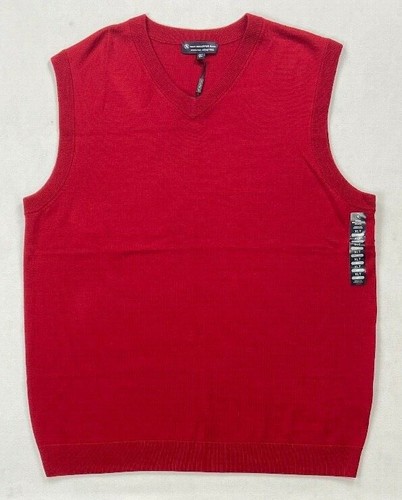 Men's Big & Tall Hart Schaffner Marx Extra Fine Merino Wool Sweater V-Neck Vest - Picture 3 of 20
