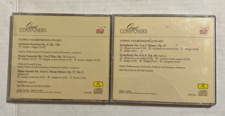 Time-Life Music Great Composers Beethoven 2 CDs CMD-03 Polydor Records - Image 2 of 4