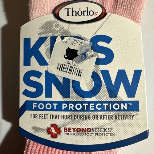 Thorlos Youth Moderate Padded Snow Over the Calf Sock Pink 10-13y Small - Picture 2 of 9