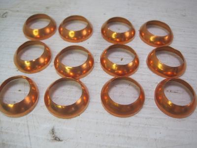 1874 Lot(12) Flared Copper Alloy Tube Fitting Conical Seal FREE Ship Cont USA