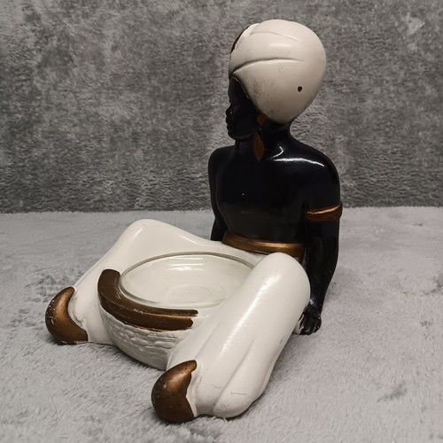Vintage homme femme Blackamoor figurines craie nubienne serre-livres bibelot plat cendrier - Photo 16/21