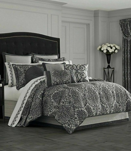 J Queen New York RAFFAELLA Euro Sham Chenille Gray New - Picture 2 of 2