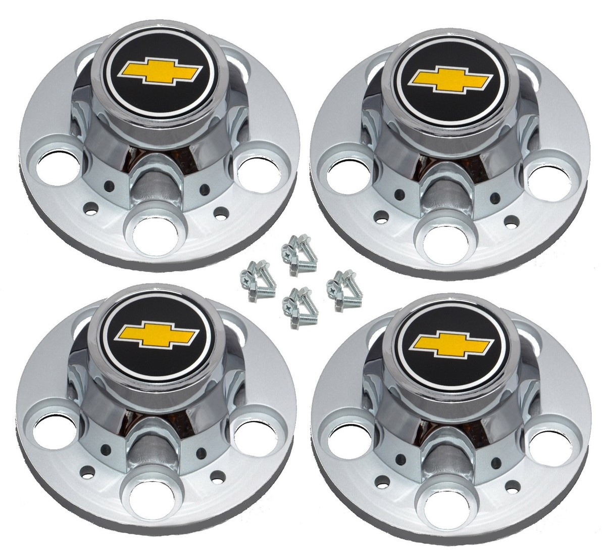 Set Of 4 Chrome ABS Hub Caps For 1992-1996 Chevy Caprice Police 9C1 - New Replacement