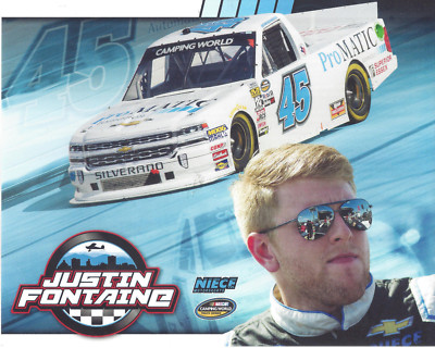 2018 JUSTIN FONTAINE ''PROMATIC AUTOMATION 2ND VER  #45 NASCAR TRUCK POSTCARD