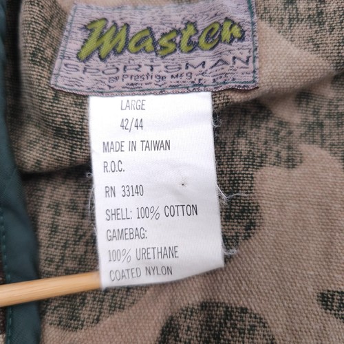 Vintage Master Sportsman Hunting Vest Mens Large Green Camo Hunting Game Pocket - Picture 3 of 15