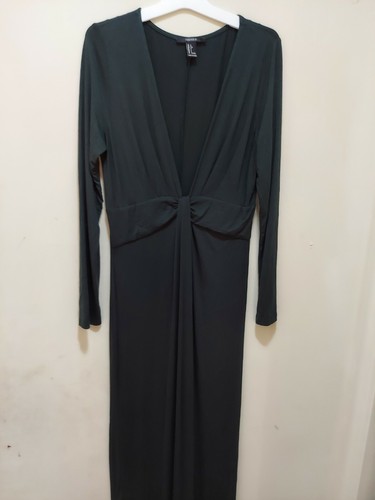 long sleeve Dark Green maxi dress size 