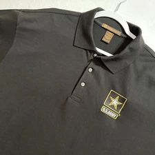 U.S. Army Mens Polo Shirt Harriton Size 3XL Short Sleeve Black